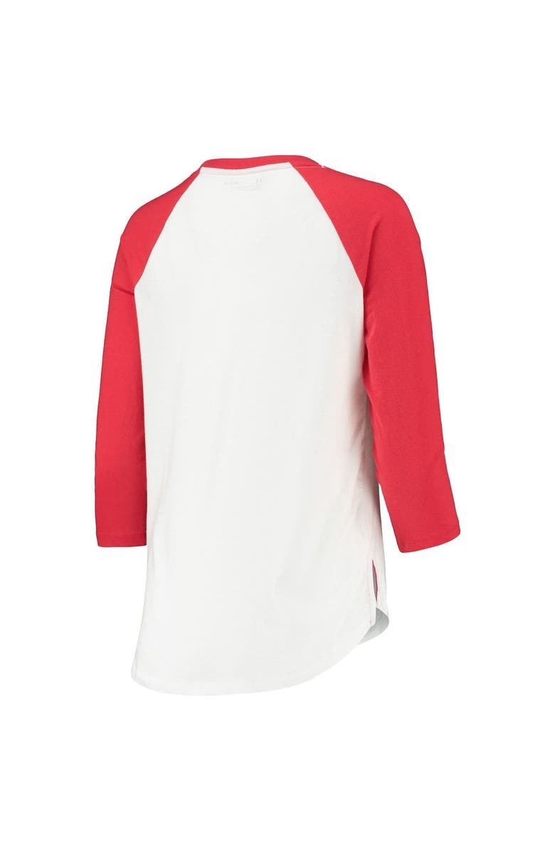 Under Armour Women's Under Armour White/Red Cincinnati Bearcats Baseball Raglan 3/4 Sleeve T-Shirt, Alternate, color, White