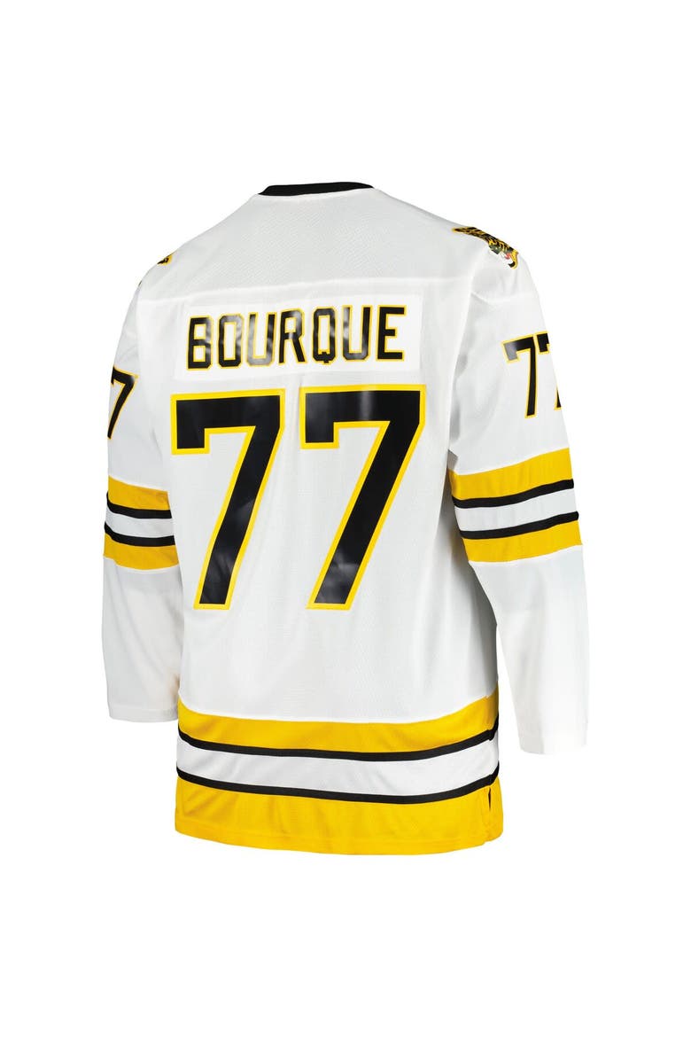 Men's Mitchell & Ness Ray Bourque White Boston Bruins Big & Tall Captain Patch Blue Line Player Jersey, Alternate, color, White