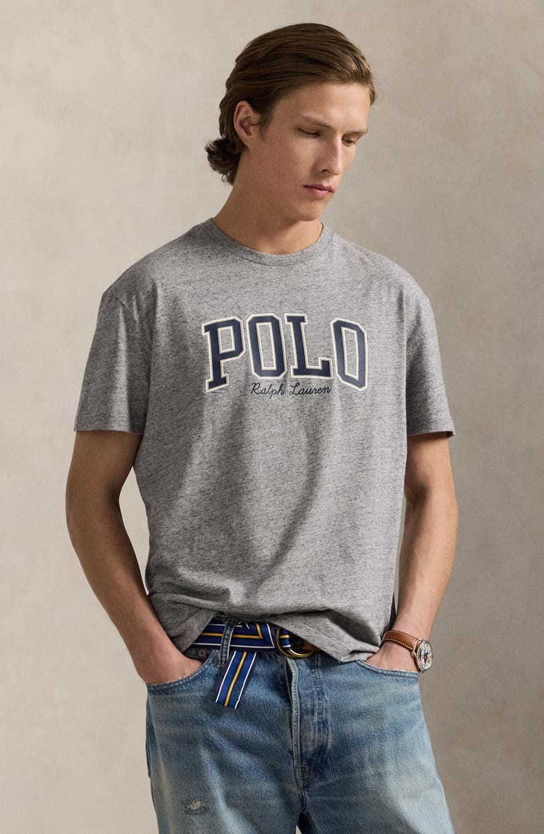 Polo Ralph Lauren Logo Graphic T-Shirt, Alternate, color, Dark Vintage Heather