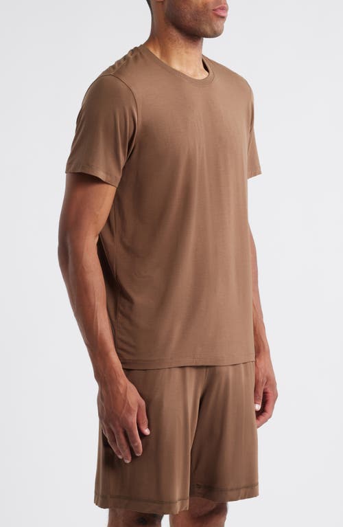 Daniel Buchler Stretch Modal & Silk Blend Pajama T-shirt In Brown