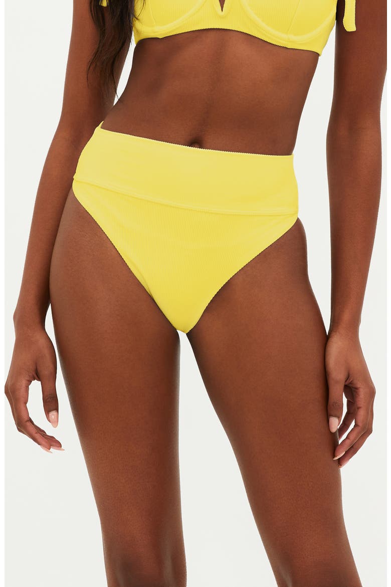 Highway High Waist Bikini Bottoms, Main, color, LEMON YELLOW