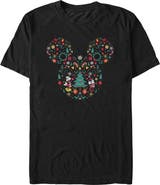 Mickey & Friends Men's Christmas Wonderland Icon Collage Short Sleeve Graphic T-Shirt