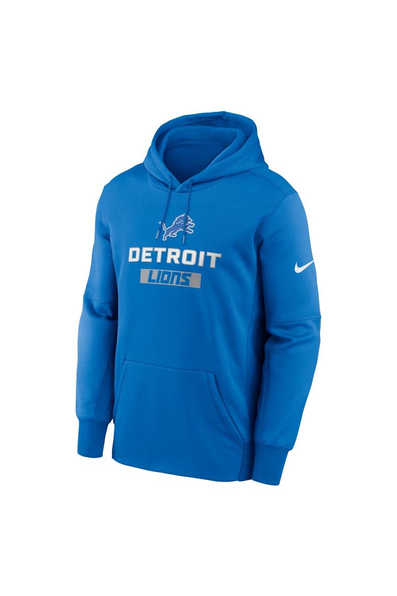 Men's Nike Blue Detroit Lions Toss Sweep Performance Pullover Hoodie, Alternate, color, Blue