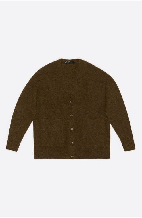 Bimba Y Lola Long Alpaca Cardigan In Brown