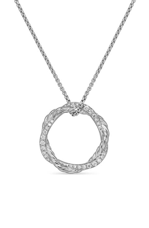 Petite Infinity Pendant Necklace with Pavé Diamonds