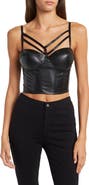 SECRET LACE Cage Vegan Leather Bustier