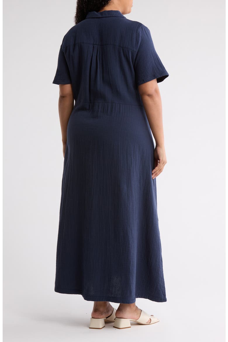 Cotton Gauze Tie Front Dress, Alternate, color, NAVY BLAZER