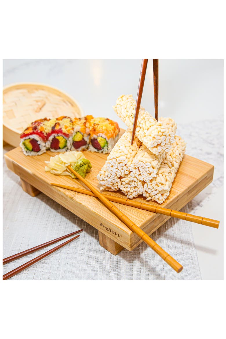 Set of 2 Bamboo Sushi Tray Set, Alternate, color, BEIGE