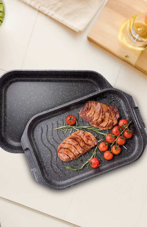 Cuisine::pro ® Granite Roaster With Grill 6.5 Qt. In Black