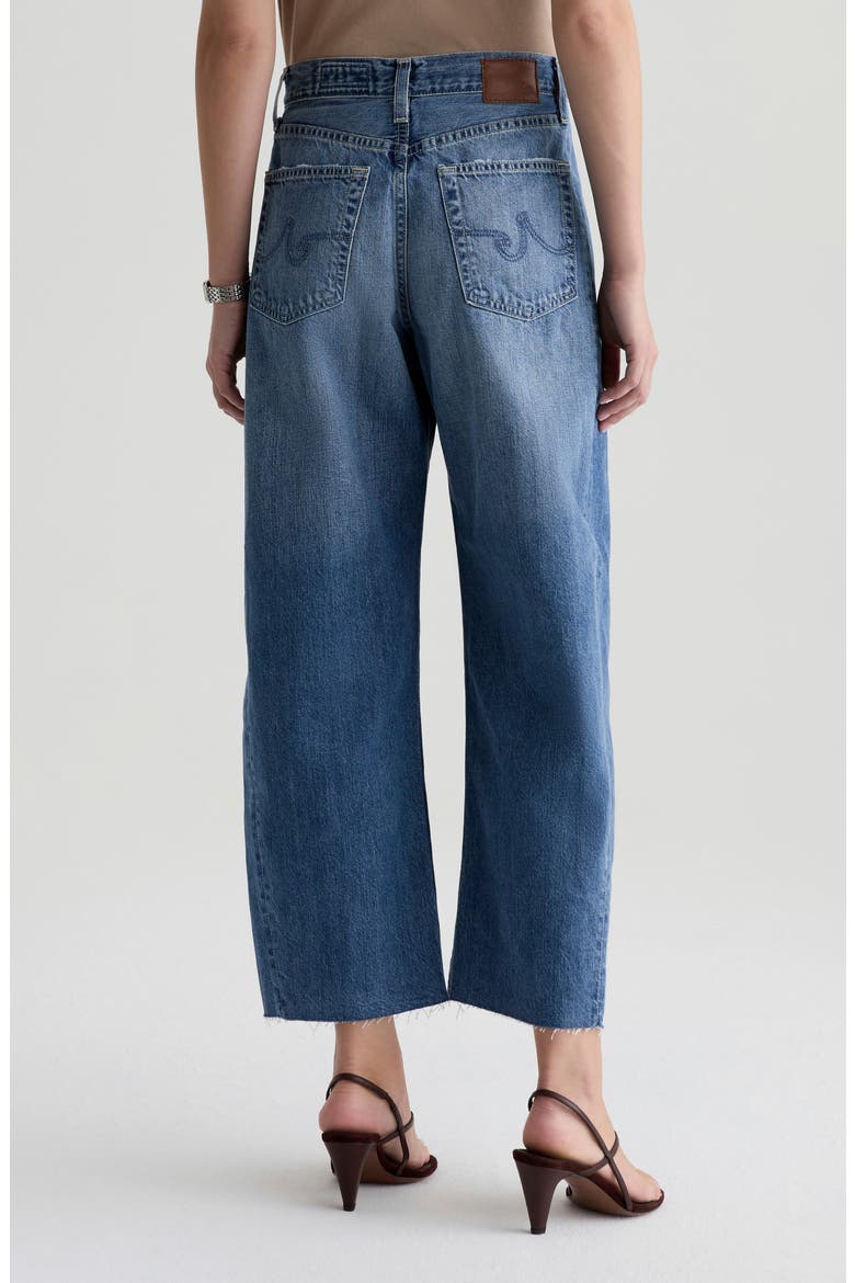Hattie Raw Hem High Waist Crop Barrel Leg Jeans, Alternate, color, YELLOWSTONE