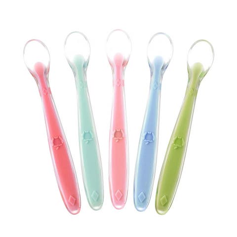 Silicone Baby Feeding Spoon Set, 5-Piece