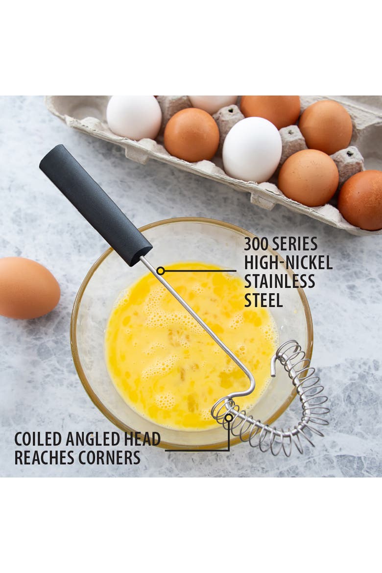 Cutlery Handi-Stir Whisk with Spring Face, Alternate, color, Black