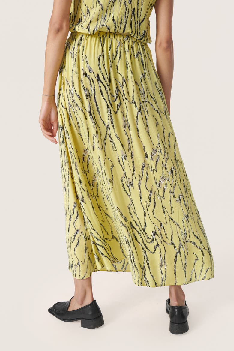 Zaya Elastic Waist Maxi Skirt, Alternate, color, Endive Traces