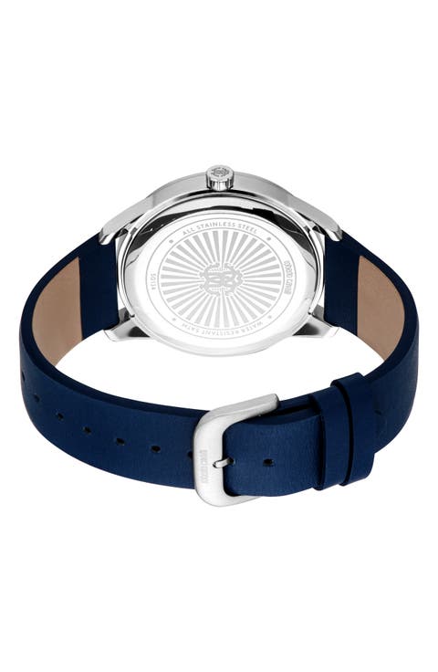 Trionfo Quartz Leather Strap Watch, 44mm