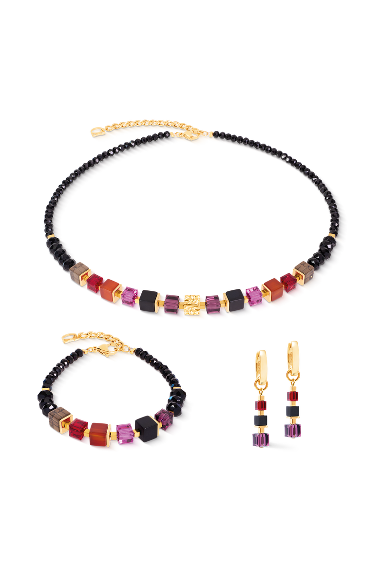 Bracelet Cube Mix Precious Berry Gold, Alternate, color, Red-Purple