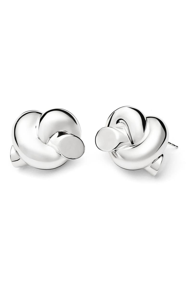 x Lucy Williams Oversize Knot Stud Earrings, Main, color, SILVER