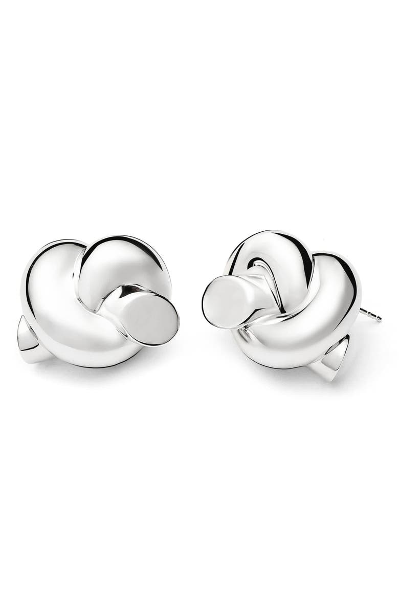 Missoma x Lucy Williams Oversize Knot Stud Earrings, Main, color, Silver