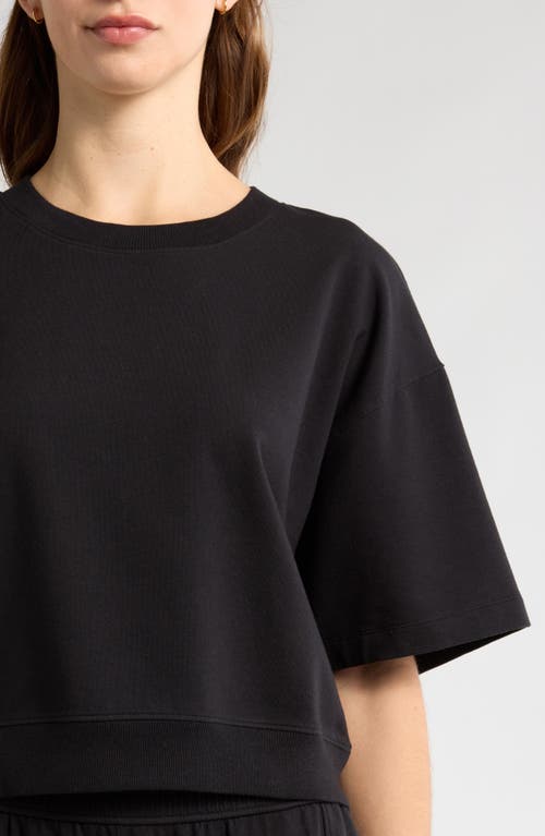 Zella Terry Crewneck Sweatshirt In Black