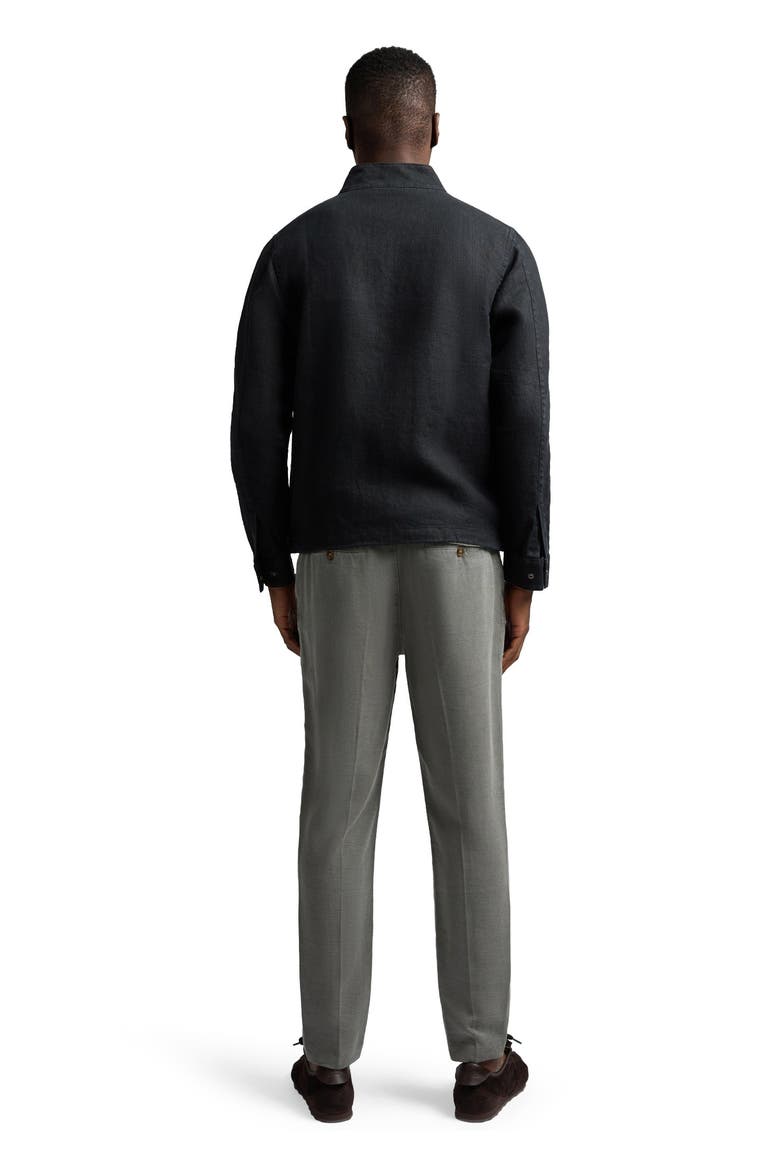 Linen Bomber Jacket, Alternate, color, Washed Black