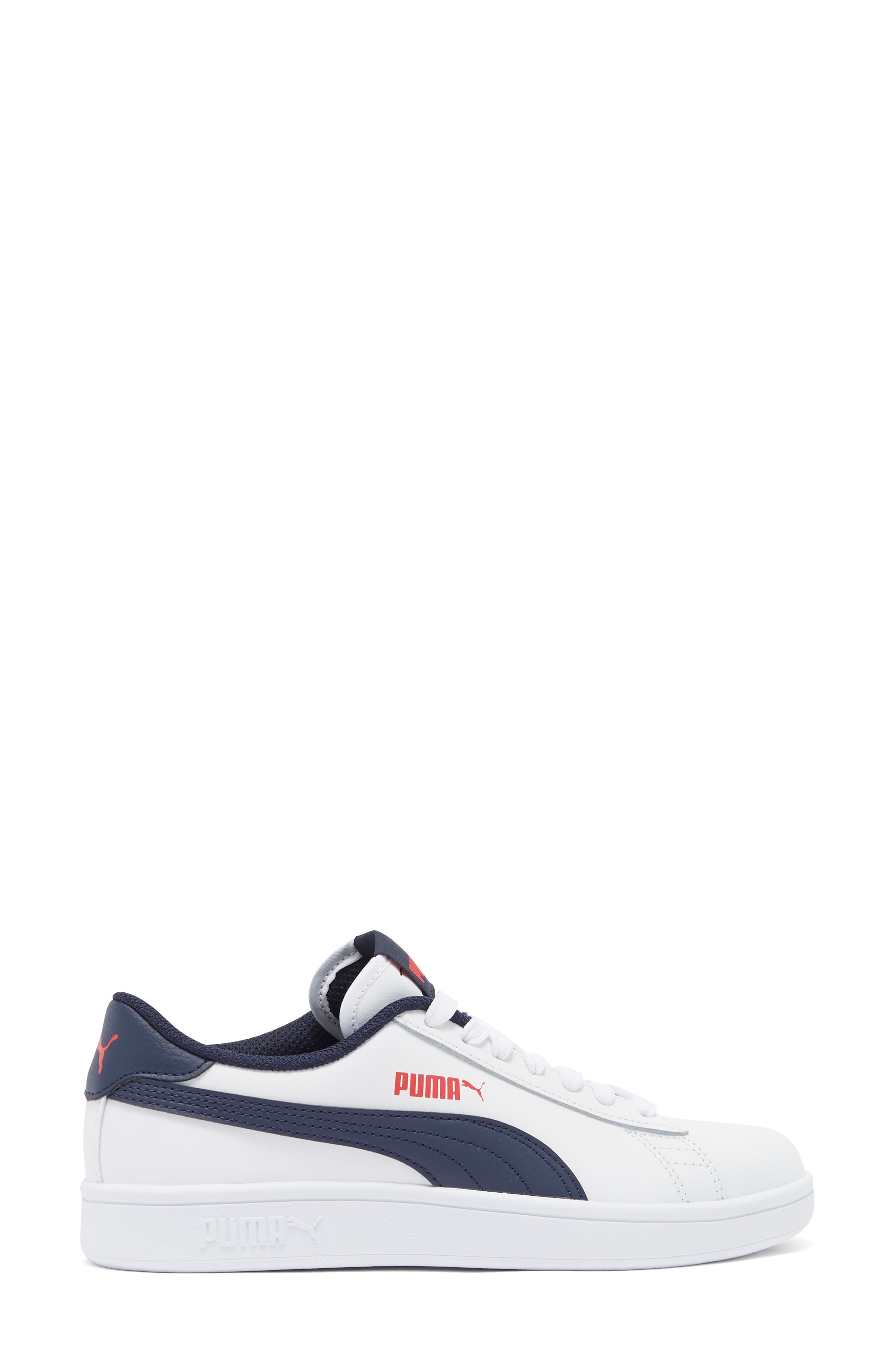Smash V2 L JR Sneaker, Alternate, color, WHITE/ PEACOAT/ HIGH RISK RED