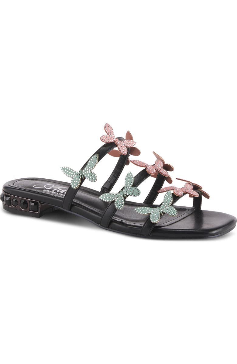 AZURA BY SPRING STEP Liron Slide Sandal, Main, color, Black Multi