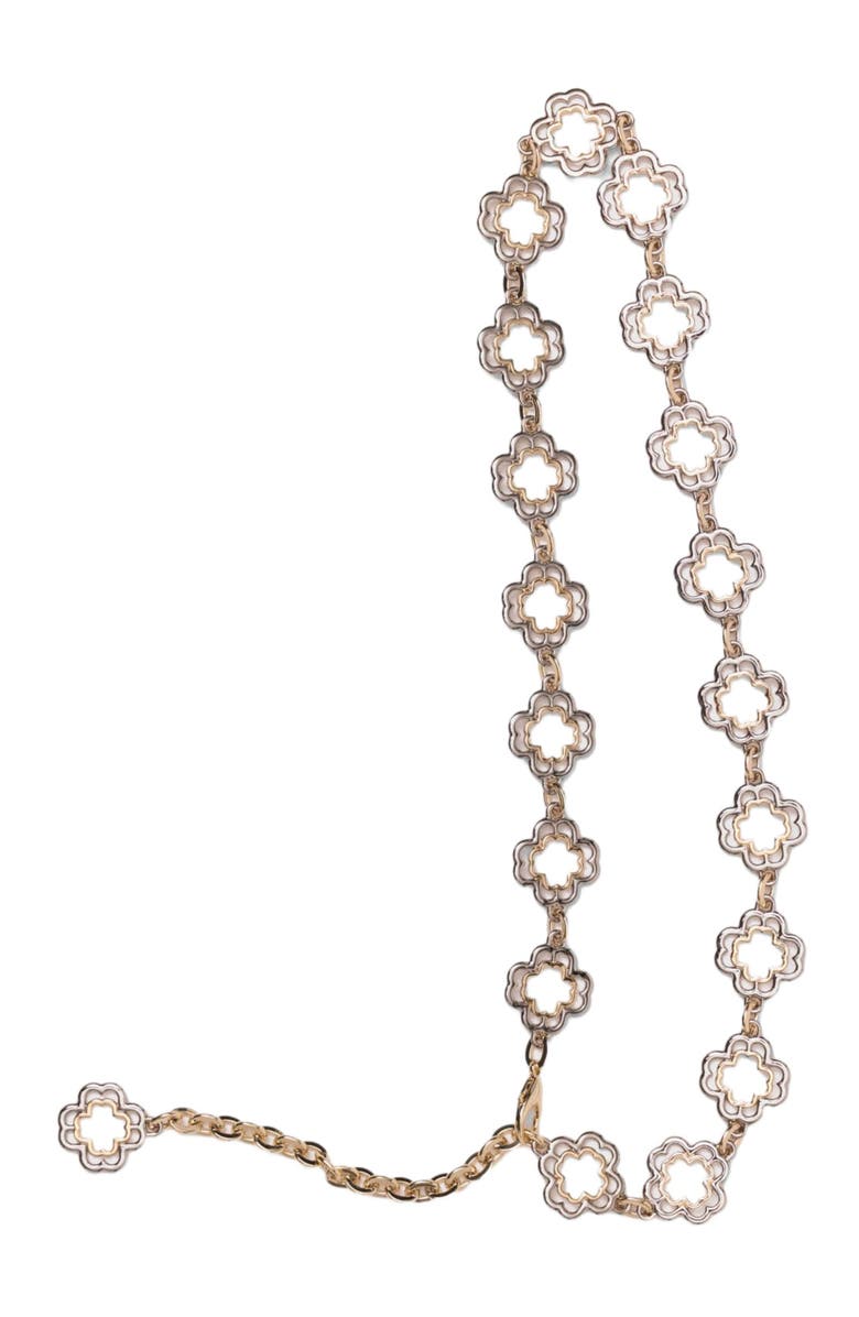 maje Two-tone Clover chain belt, Alternate, color,