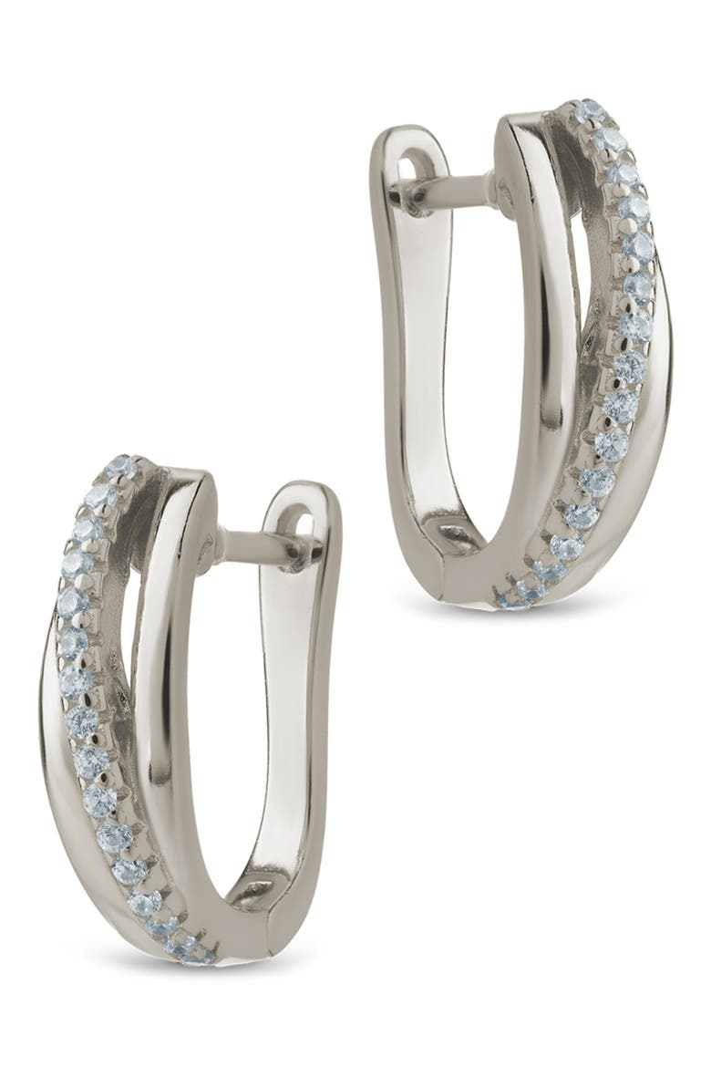 Benedetta Twisted Pavé Hoop Earrings, Alternate, color, SILVER