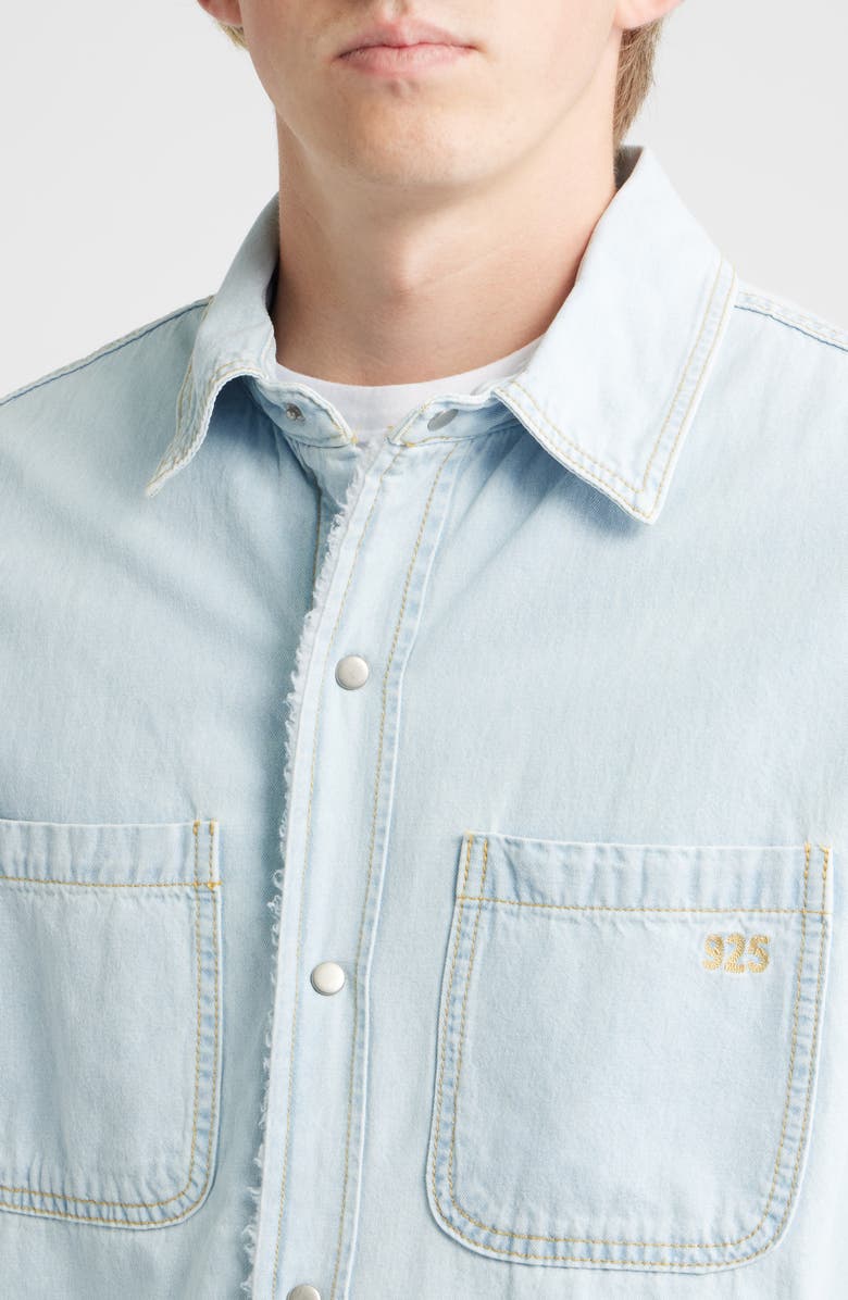925 Originals Bozeman Fleece Lined Snap-Up Denim Shirt Jacket, Alternate, color, White Wash