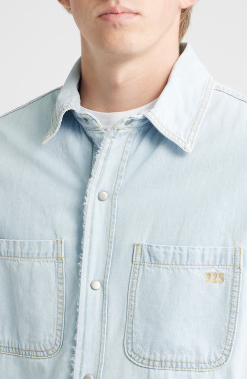 925 Originals Bozeman Fleece Lined Snap-up Denim Shirt Jacket In White
