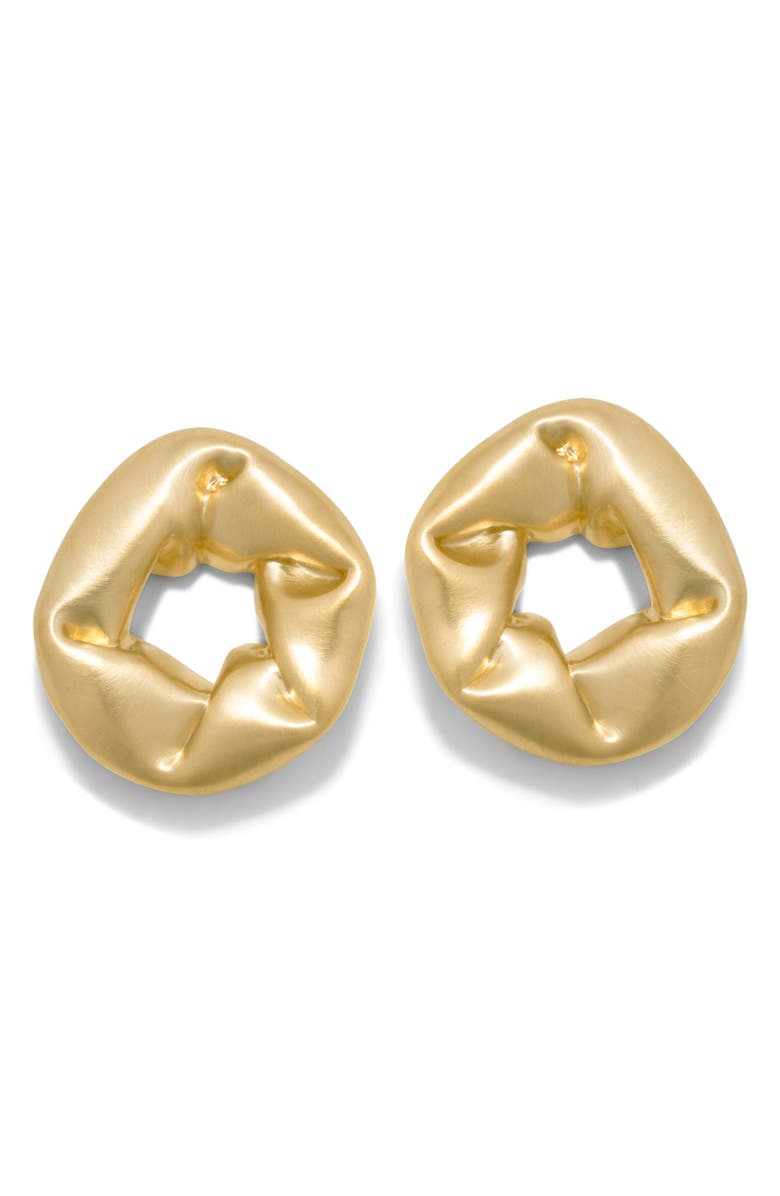 COMPLETEDWORKS Big Scrunched Open Circle Drop Earrings, Main, color, 18Ct Gold S. Plated