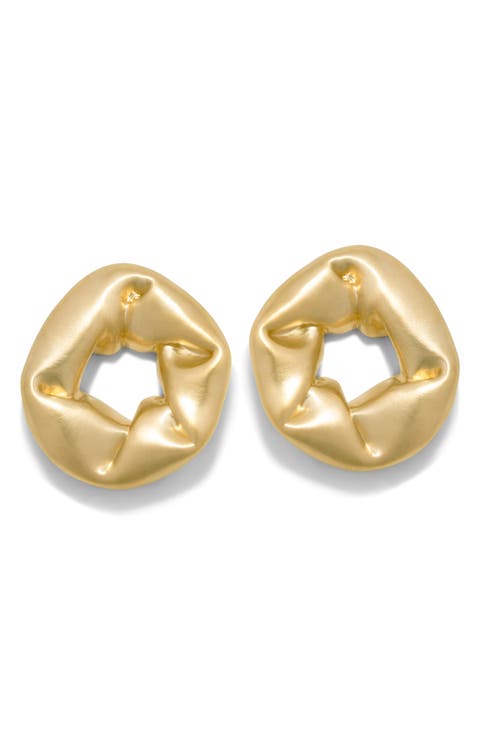 Big Scrunched Open Circle Drop Earrings