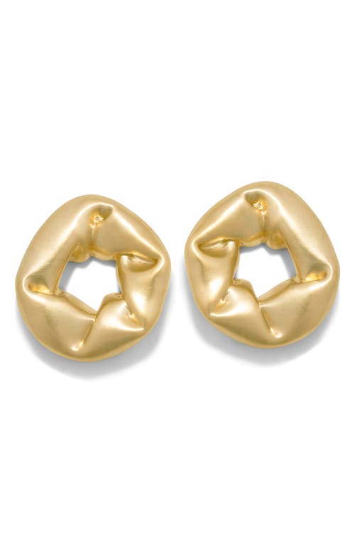 Completedworks Big Scrunched Open Circle Drop Earrings In Gold