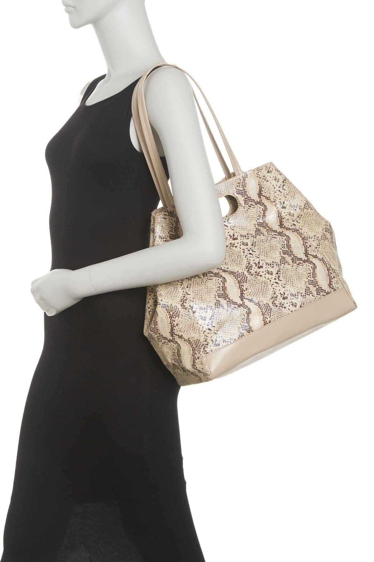 TMRW STUDIO Gabriel Snakeskin Embossed Market Tote Bag, Alternate, color, 