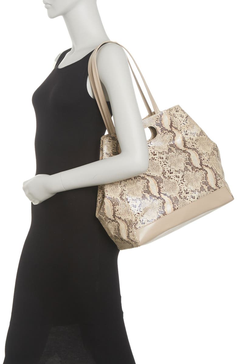 TMRW STUDIO Gabriel Snakeskin Embossed Market Tote Bag, Alternate, color,