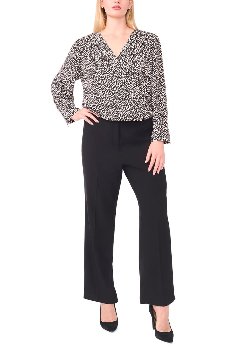 Flower Dot Wrap Top, Alternate, color, BIRCH
