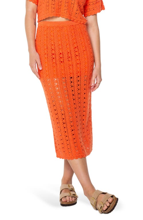 Roxy Sea Swirl Crochet Midi Skirt In Orange