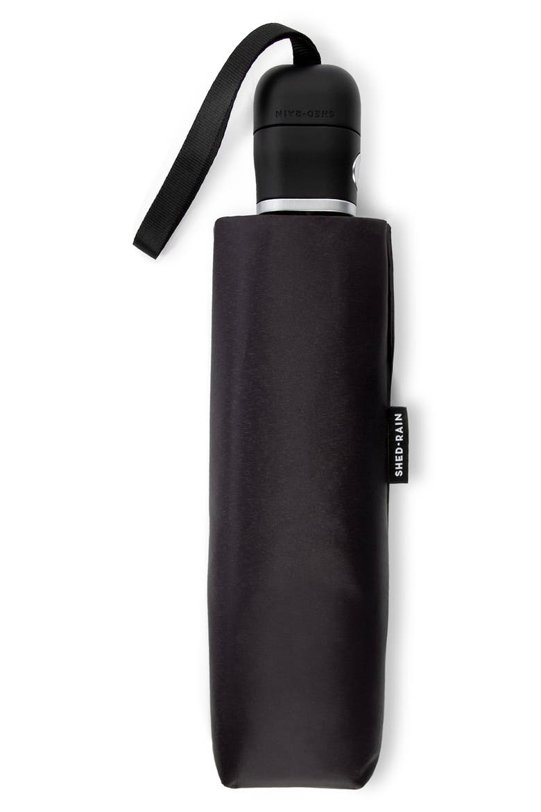 Super Slim Auto Open Compact Umbrella, Alternate, color, BLACK