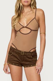 EDIKTED Contrast Sheer Cutout Camisole