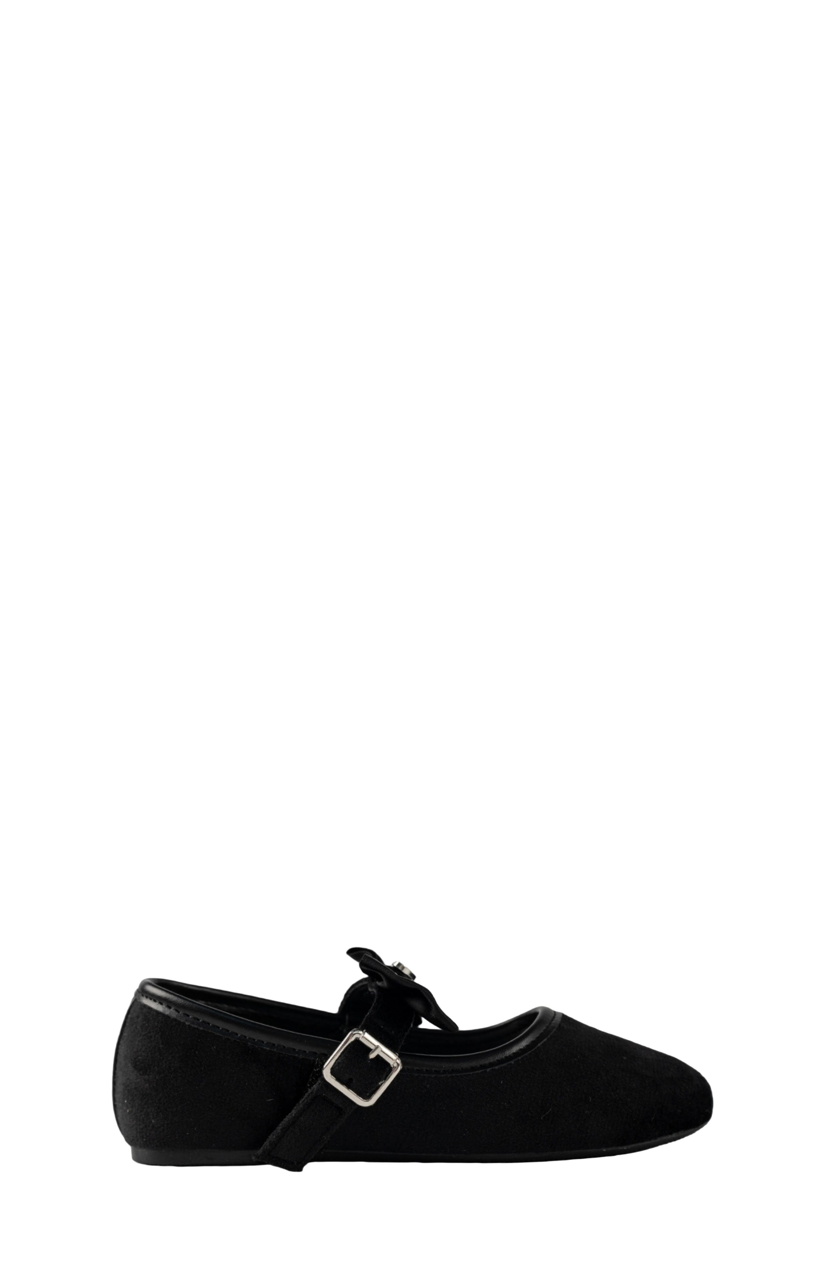 Kids' Patent Faux Leather Flat, Alternate, color, BLACK