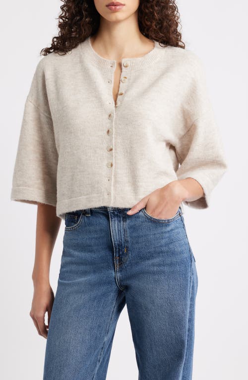525 Cassidy Three Quarter Sleeve Cardigan In Neutral