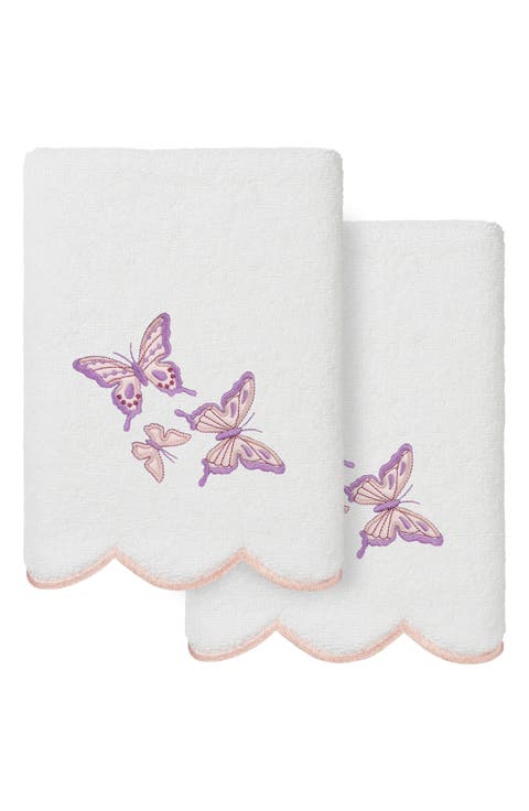 2-Piece Brittney Embroidered Turkish Cotton Hand Towel Set