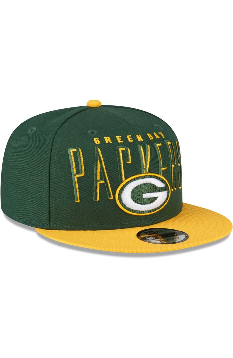New Era Men's New Era  Green/Gold Green Bay Packers Headline 9FIFTY Snapback Hat, Alternate, color, 
