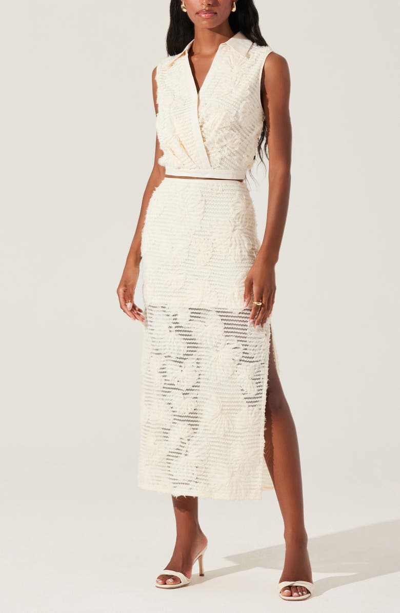 ASTR the Label Sol Collar Wrap Crop Top, Alternate, color, 