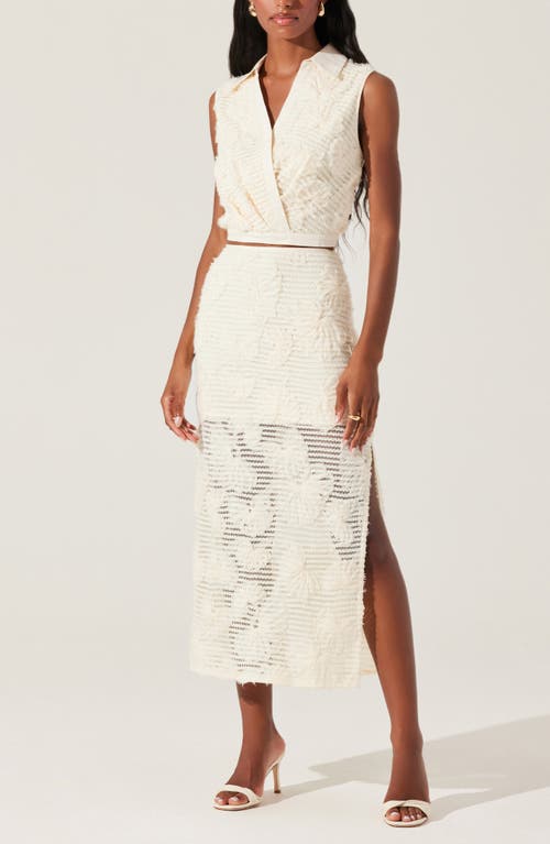 Astr The Label Sol Collar Wrap Crop Top In Cream