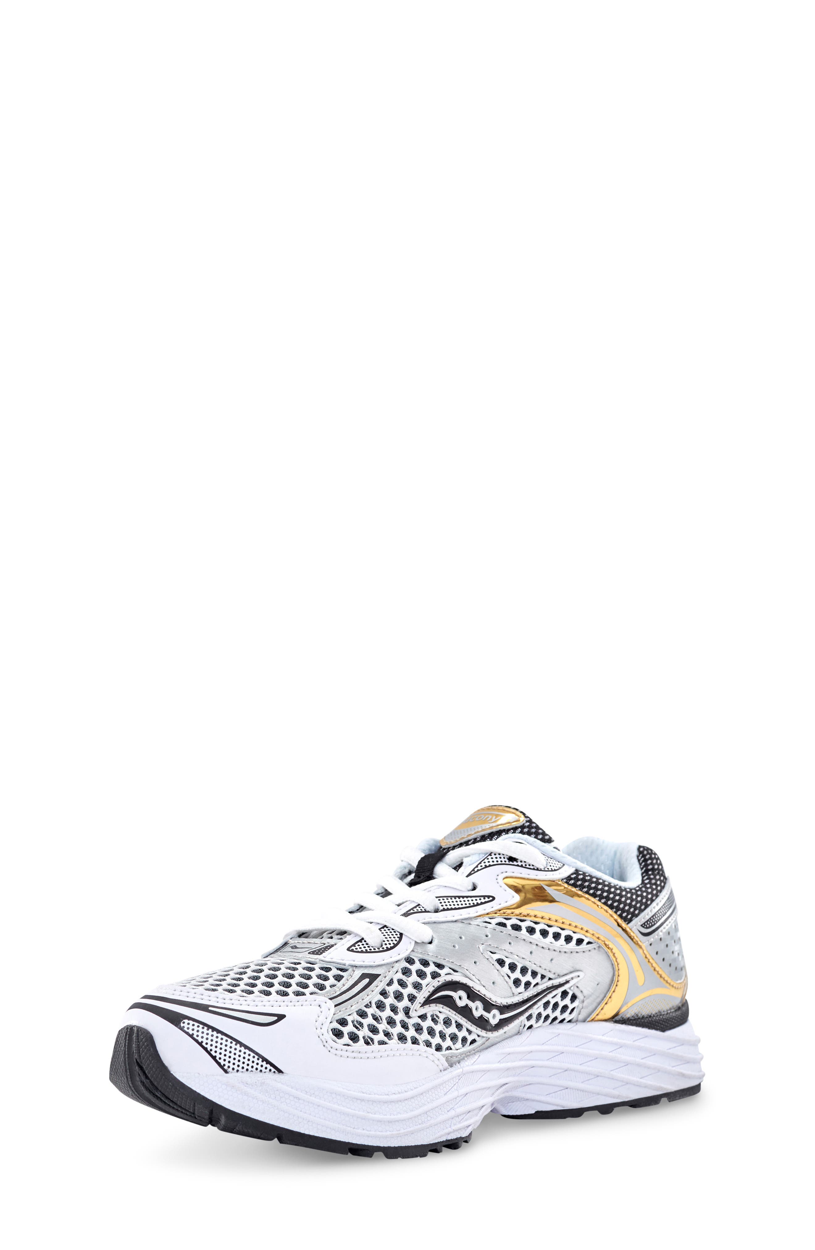 Saucony Kids' ProGrid Omni 9 Sneaker, Alternate, color, Silver/Gold