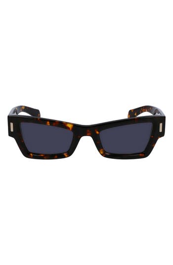 Ferragamo Rivets 53mm Modified Rectangular Sunglasses In Brown