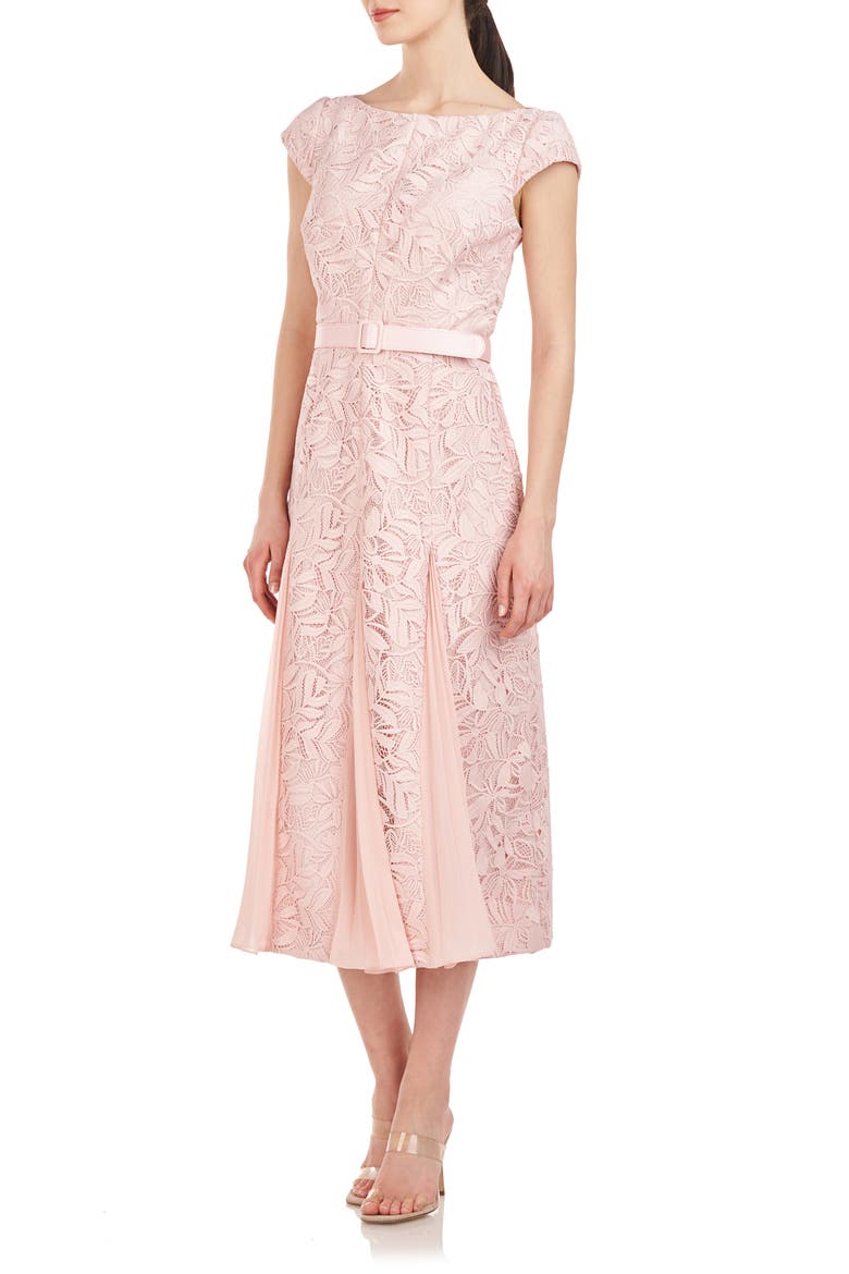 Angela Lace A-Line Midi Dress, Alternate, color, SOFT BLUSH