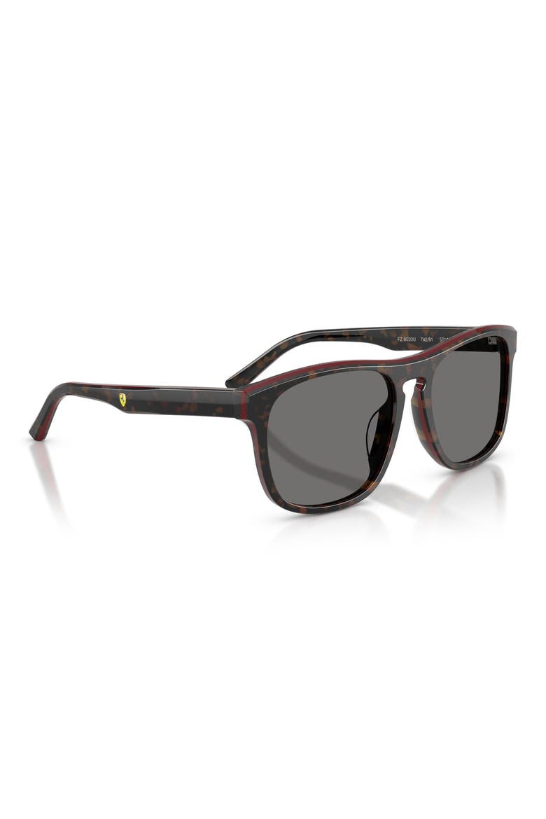 57mm Polarized Square Sunglasses, Alternate, color, HAVANA/RED/HAVANA / POLAR