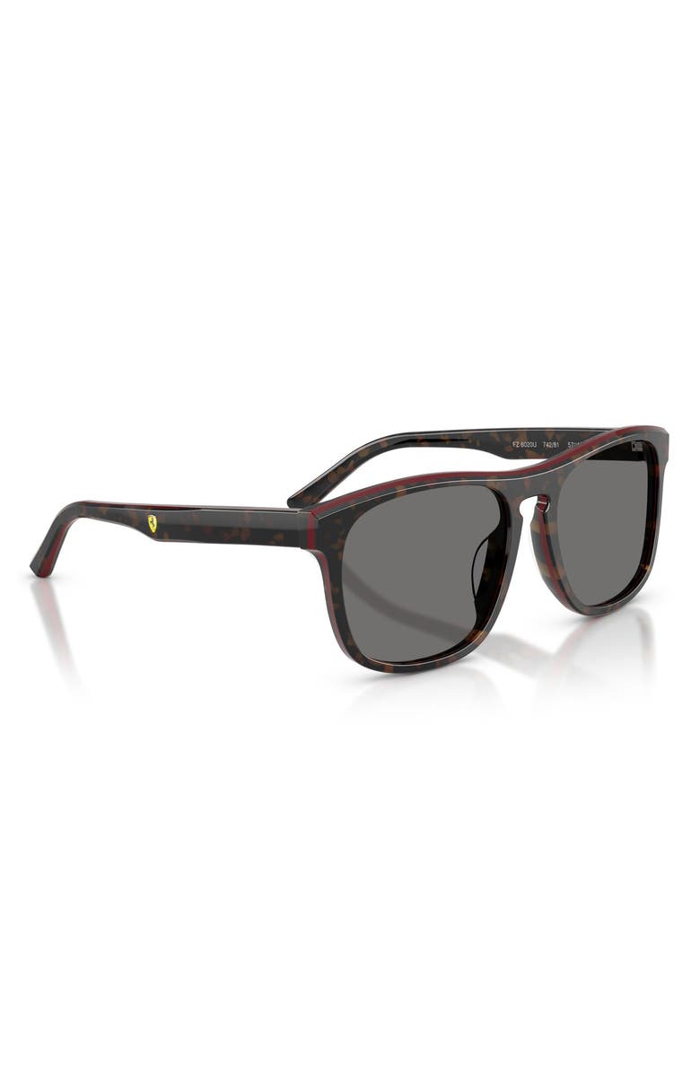 Scuderia Ferrari 57mm Polarized Square Sunglasses, Alternate, color, Havana/Red/Havana / Polar