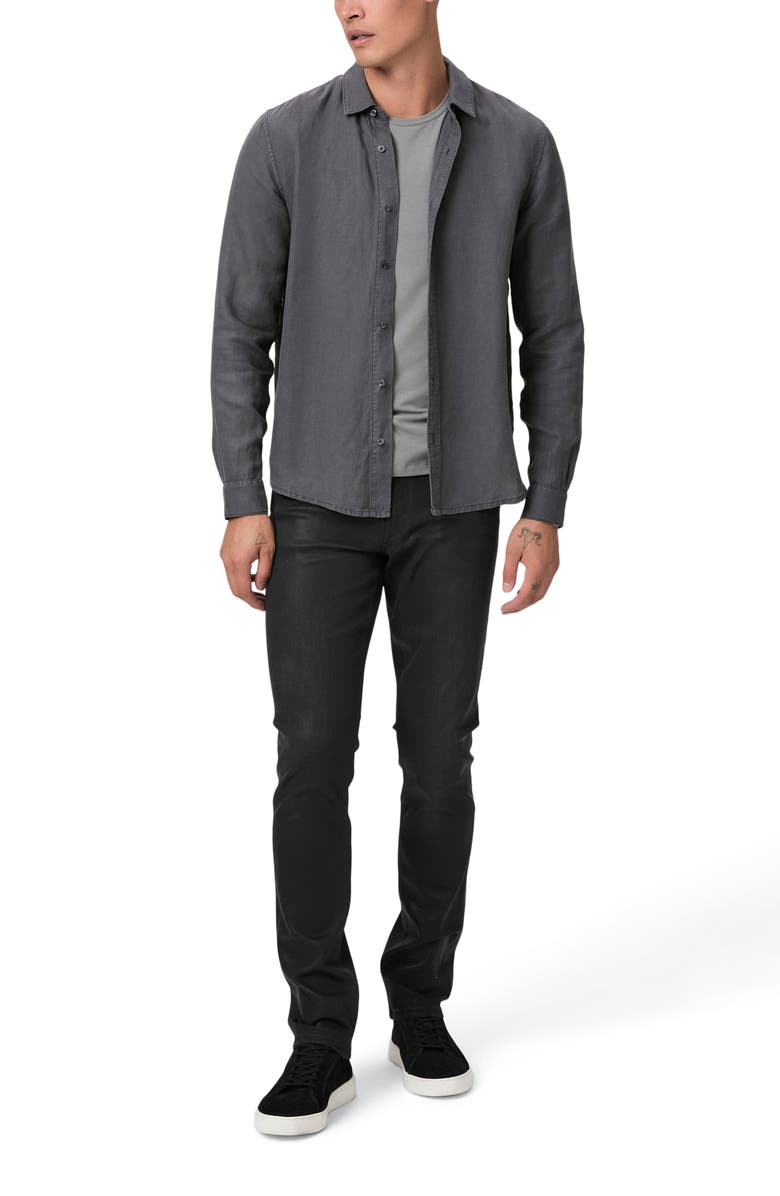 PAIGE Peters Linen Blend Button-Up Shirt, Alternate, color, Vintage Weathered Blue